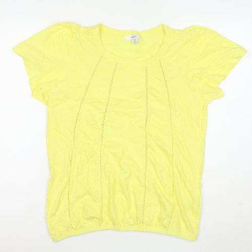Next Women Yellow Short Sleeve Cotton T-Shirt Size 12