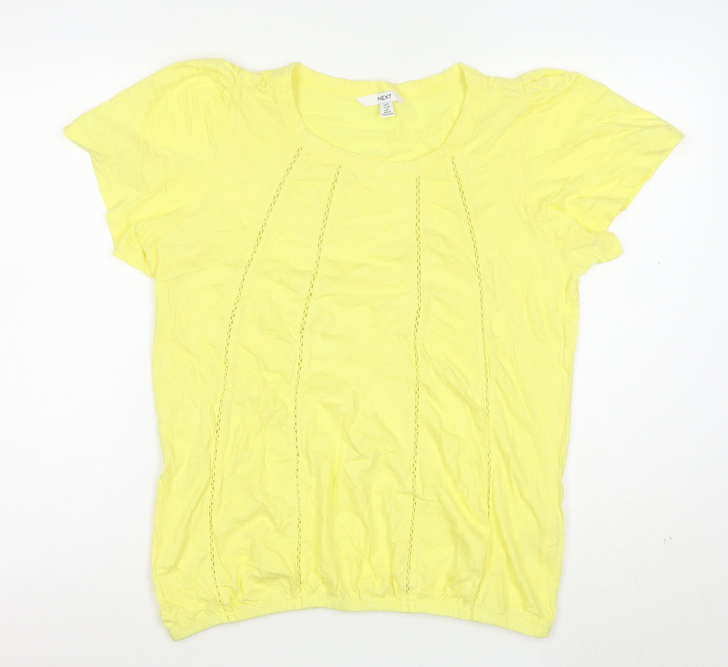 Next Women Yellow Short Sleeve Cotton T-Shirt Size 12