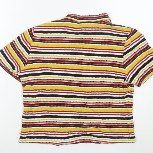 River Island Womens Multicoloured Striped Cropped T-Shirt Size 16
