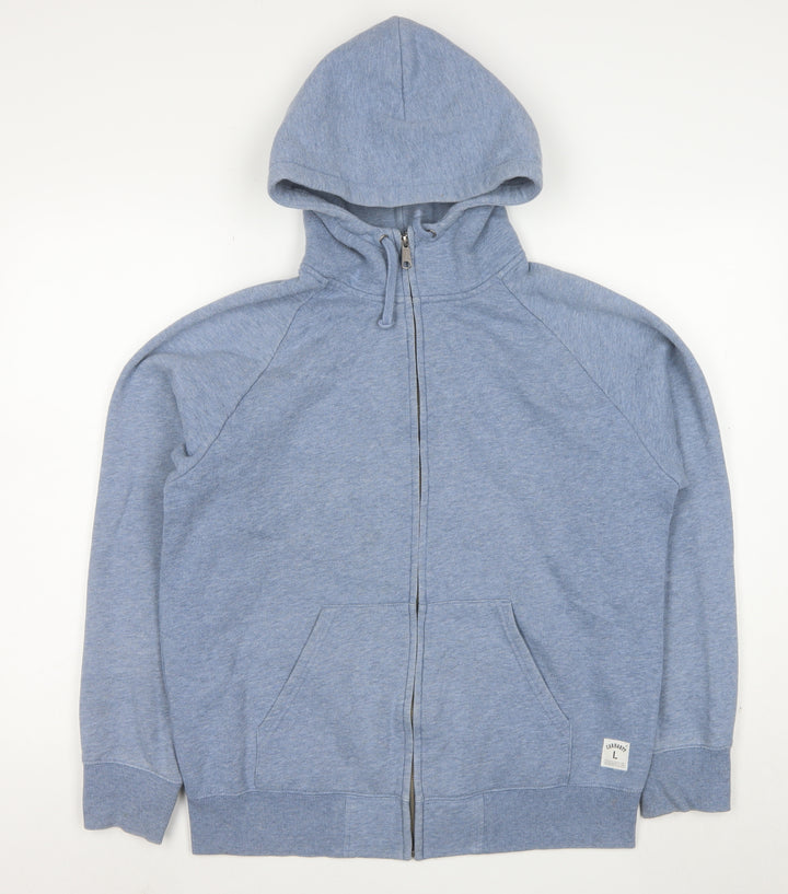 Carhartt Men's Blue Full Zip Hoodie L Cotton Blend Fleece