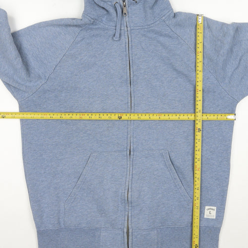 Carhartt Men's Blue Full Zip Hoodie L Cotton Blend Fleece