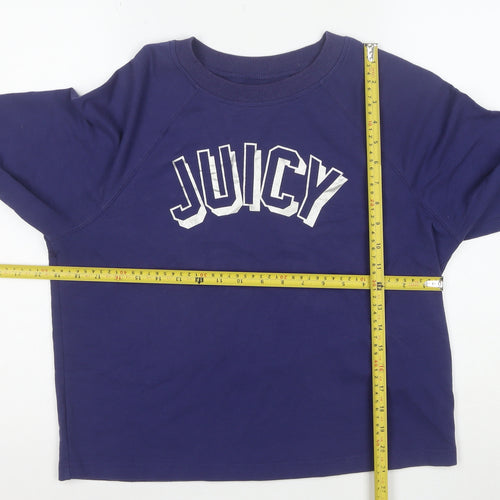 Juicy Couture Women's Blue Pullover Sweatshirt M Logo Casual