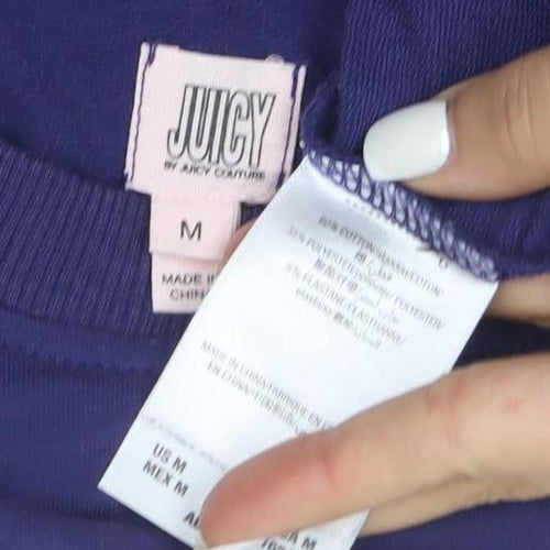 Juicy Couture Women's Blue Pullover Sweatshirt M Logo Casual