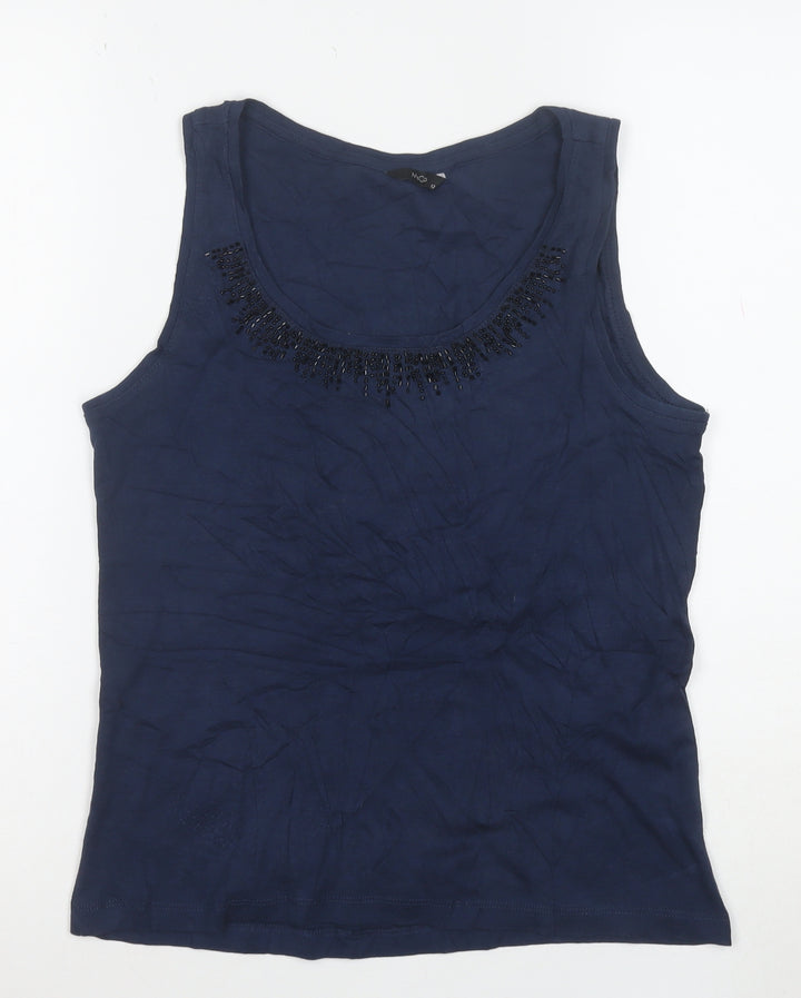 Marks and Spencer Women’s Blue Beaded Cotton Tank Top Size 12