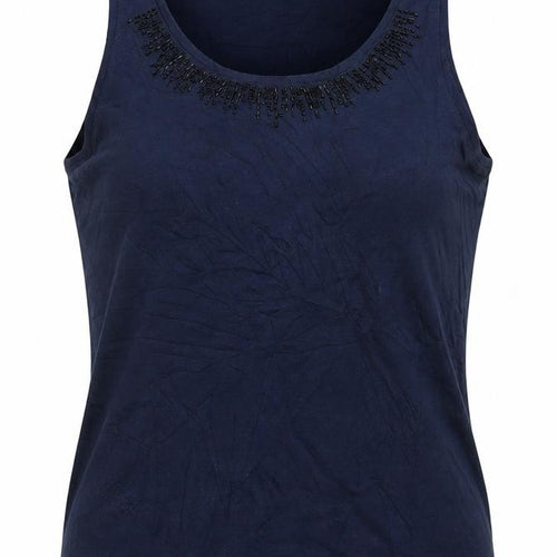 Marks and Spencer Women’s Blue Beaded Cotton Tank Top Size 12