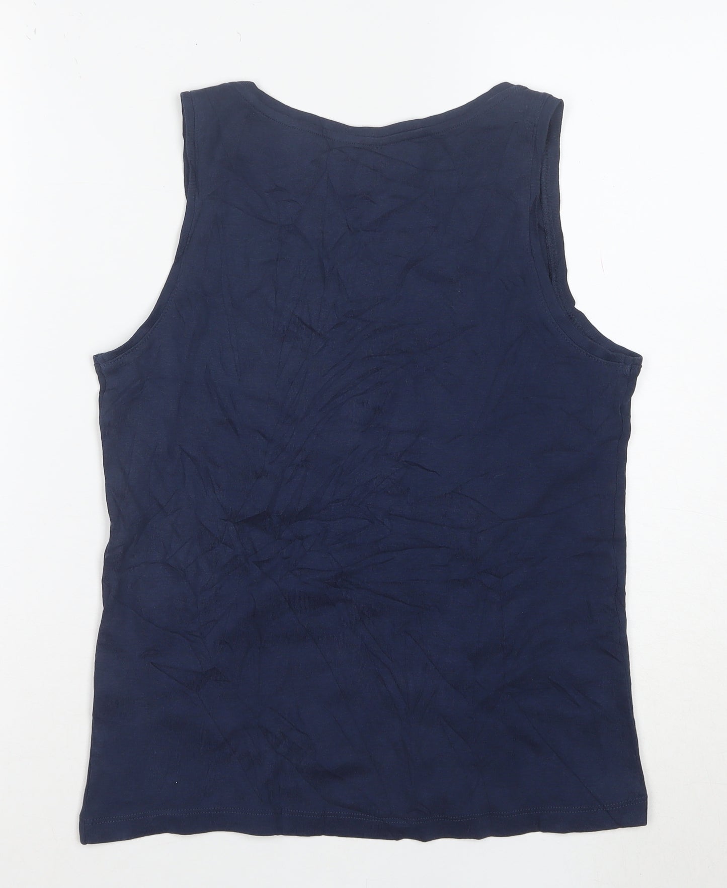 Marks and Spencer Women’s Blue Beaded Cotton Tank Top Size 12