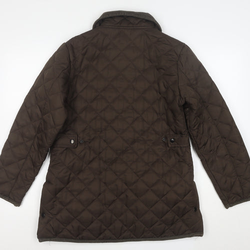 Bronte Women Brown Quilted Mid-Length Outdoor Jacket Size 10