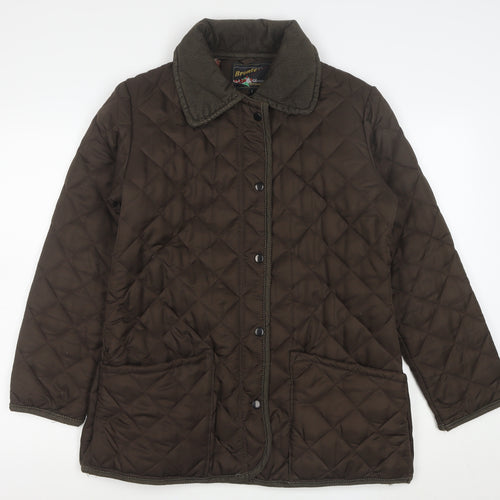 Bronte Women Brown Quilted Mid-Length Outdoor Jacket Size 10