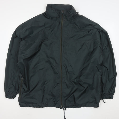 Rodeo Men's Black L Windbreaker Jacket 40in Full Zip Pockets
