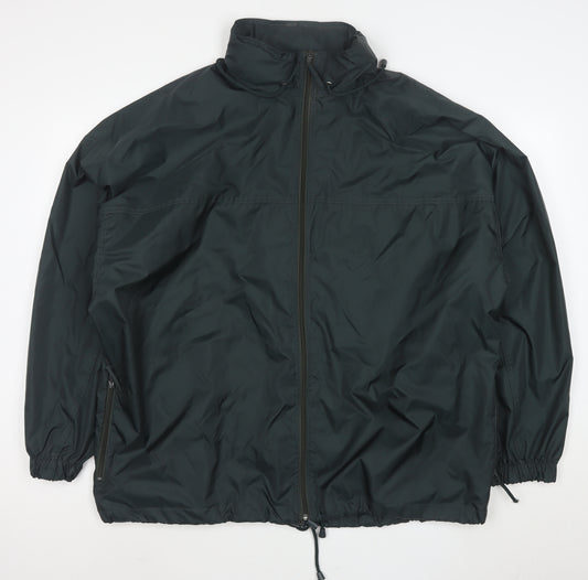 Rodeo Men's Black L Windbreaker Jacket 40in Full Zip Pockets
