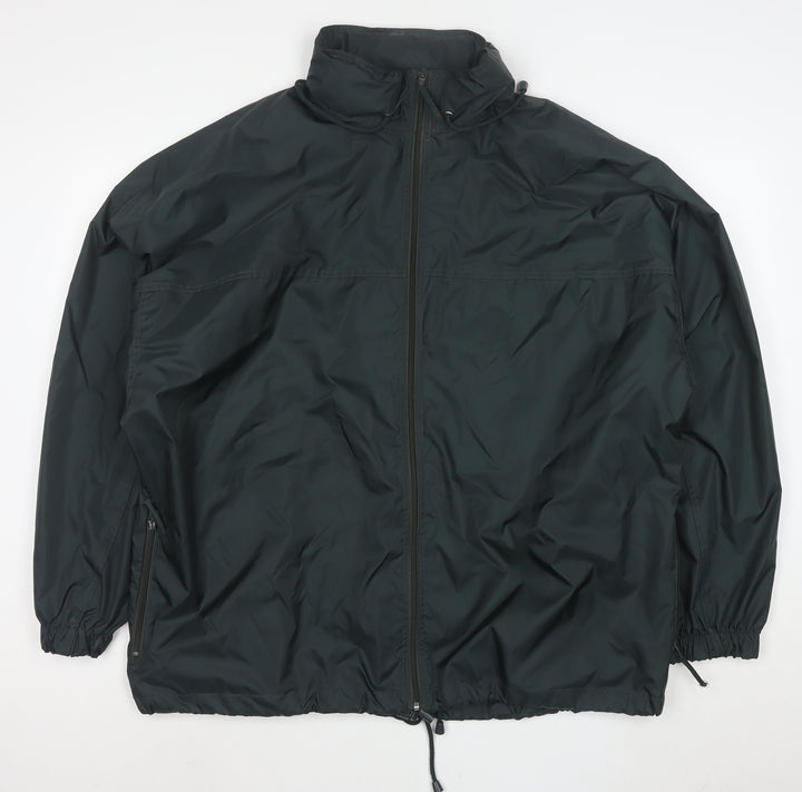 Rodeo Men's Black L Windbreaker Jacket 40in Full Zip Pockets
