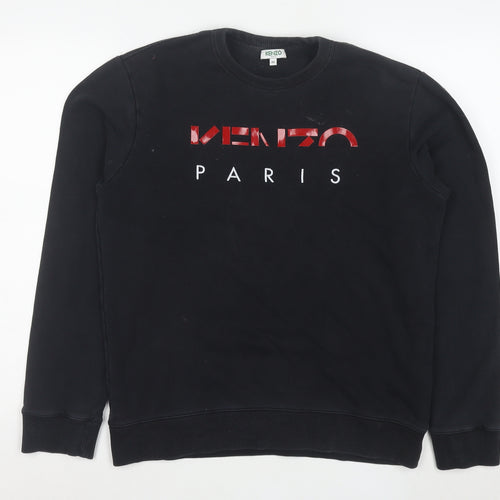 Kenzo Paris Mens Black Medium Crew Neck Logo Sweatshirt