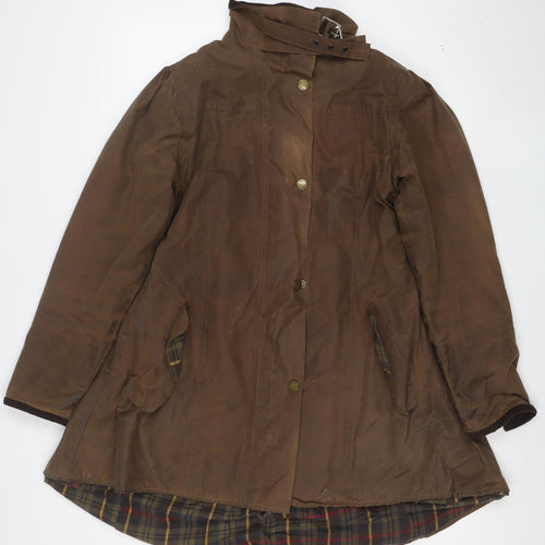 Oxford Blue Classics Women's Brown Waxed Cotton Mid-Length Coat S