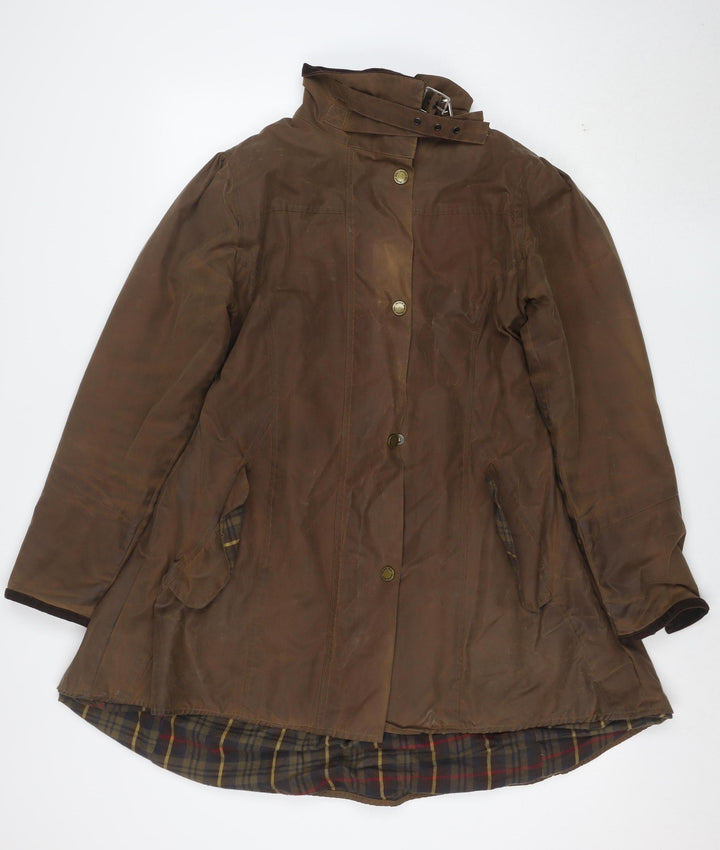 Oxford Blue Classics Women's Brown Waxed Cotton Mid-Length Coat S
