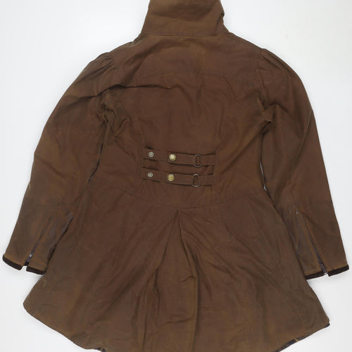 Oxford Blue Classics Women's Brown Waxed Cotton Mid-Length Coat S