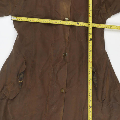 Oxford Blue Classics Women's Brown Waxed Cotton Mid-Length Coat S