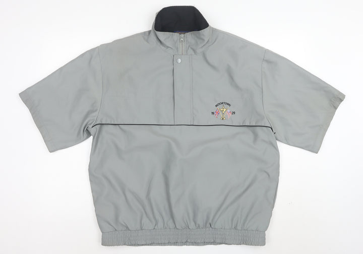 Murray Golf Men's Grey 1/4 Zip Short Sleeve Pullover Windbreaker Sweatshirt Size S