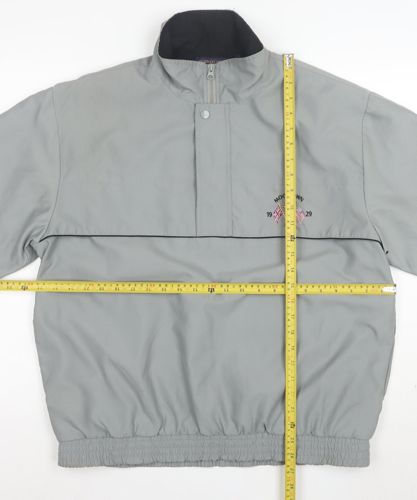Murray Golf Men's Grey 1/4 Zip Short Sleeve Pullover Windbreaker Sweatshirt Size S