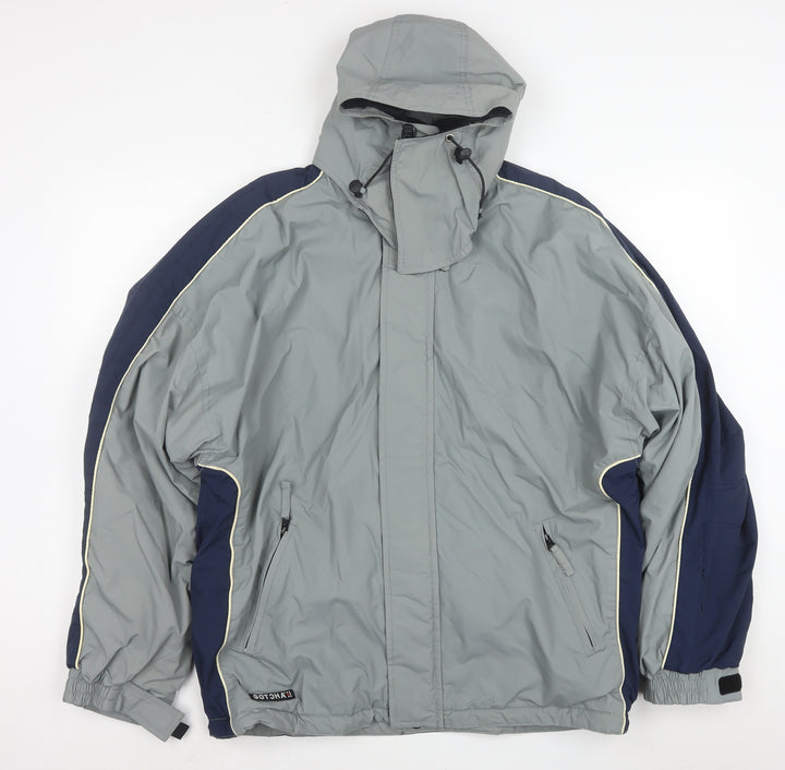 Gotcha Snowgear Men's Grey Hooded Ski Jacket Size L Waterproof
