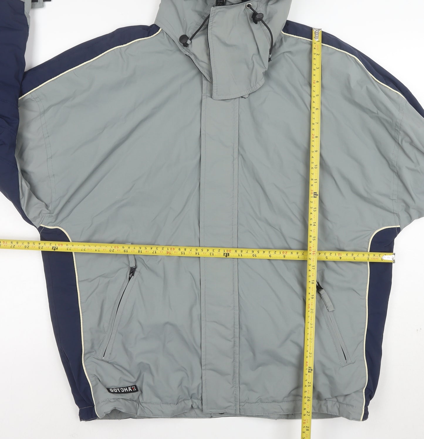 Gotcha Snowgear Men's Grey Hooded Ski Jacket Size L Waterproof