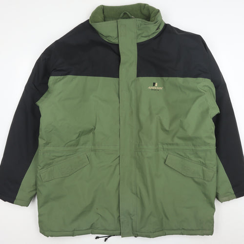Adventure Sports Men's Green XL Parka Jacket Polyester Lined