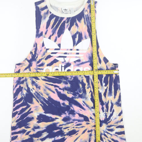 Adidas Womens Multicoloured Tie Dye Cotton Tank Top Size 12