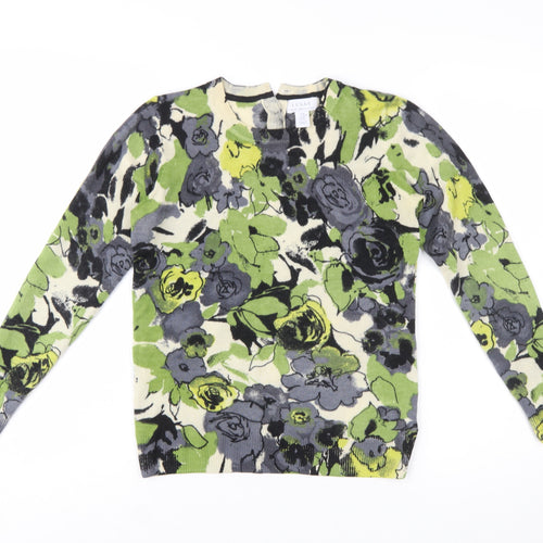 KENAR Women's Multicoloured Floral Merino Wool Pullover Jumper M