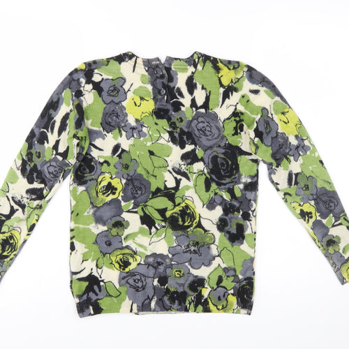 KENAR Women's Multicoloured Floral Merino Wool Pullover Jumper M