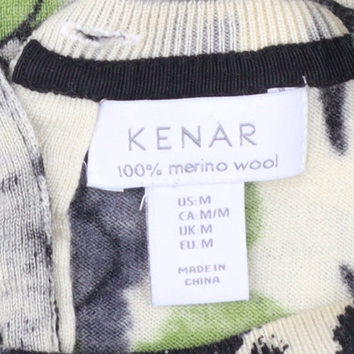 KENAR Women's Multicoloured Floral Merino Wool Pullover Jumper M