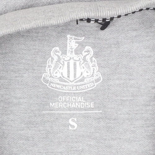 Newcastle United Grey Long Sleeve Polo Shirt Men's Small