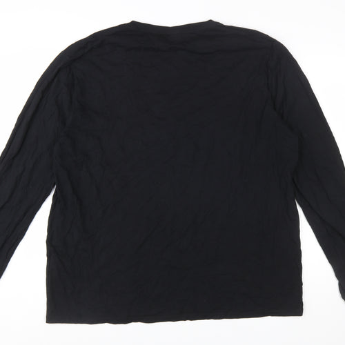 Hager Vor Men's Black 2XL Long Sleeve Graphic Cotton T-Shirt