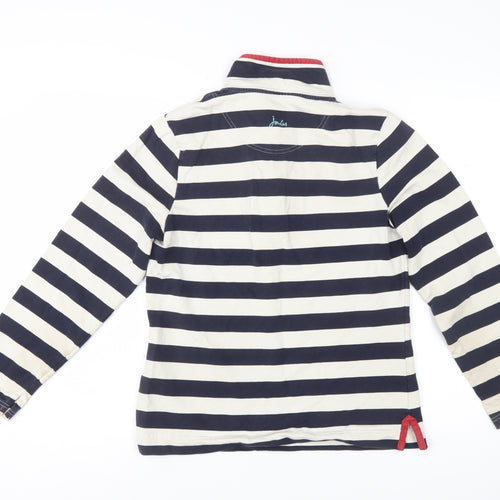 Joules Women’s Navy Stripe Henley Sweatshirt Size 12 Cotton
