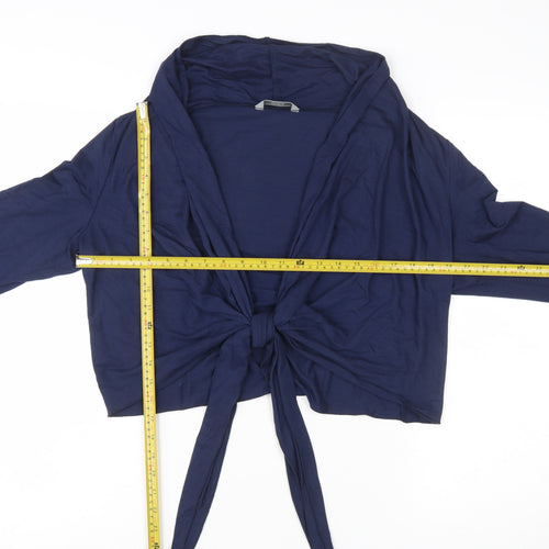 Marks and Spencer Womens Blue Wrap Tie Long Sleeve Blouse Size 16 Plus