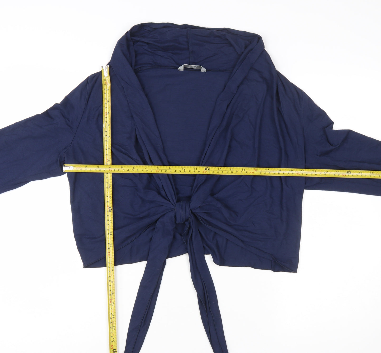 Marks and Spencer Womens Blue Wrap Tie Long Sleeve Blouse Size 16 Plus