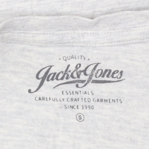 Jack & Jones Men's Grey Graphic Print T-Shirt Size S
