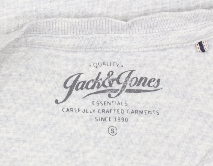 Jack & Jones Men's Grey Graphic Print T-Shirt Size S