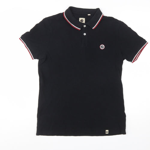 Pretty Green Men's Black Polo Shirt Size M Short Sleeve Cotton