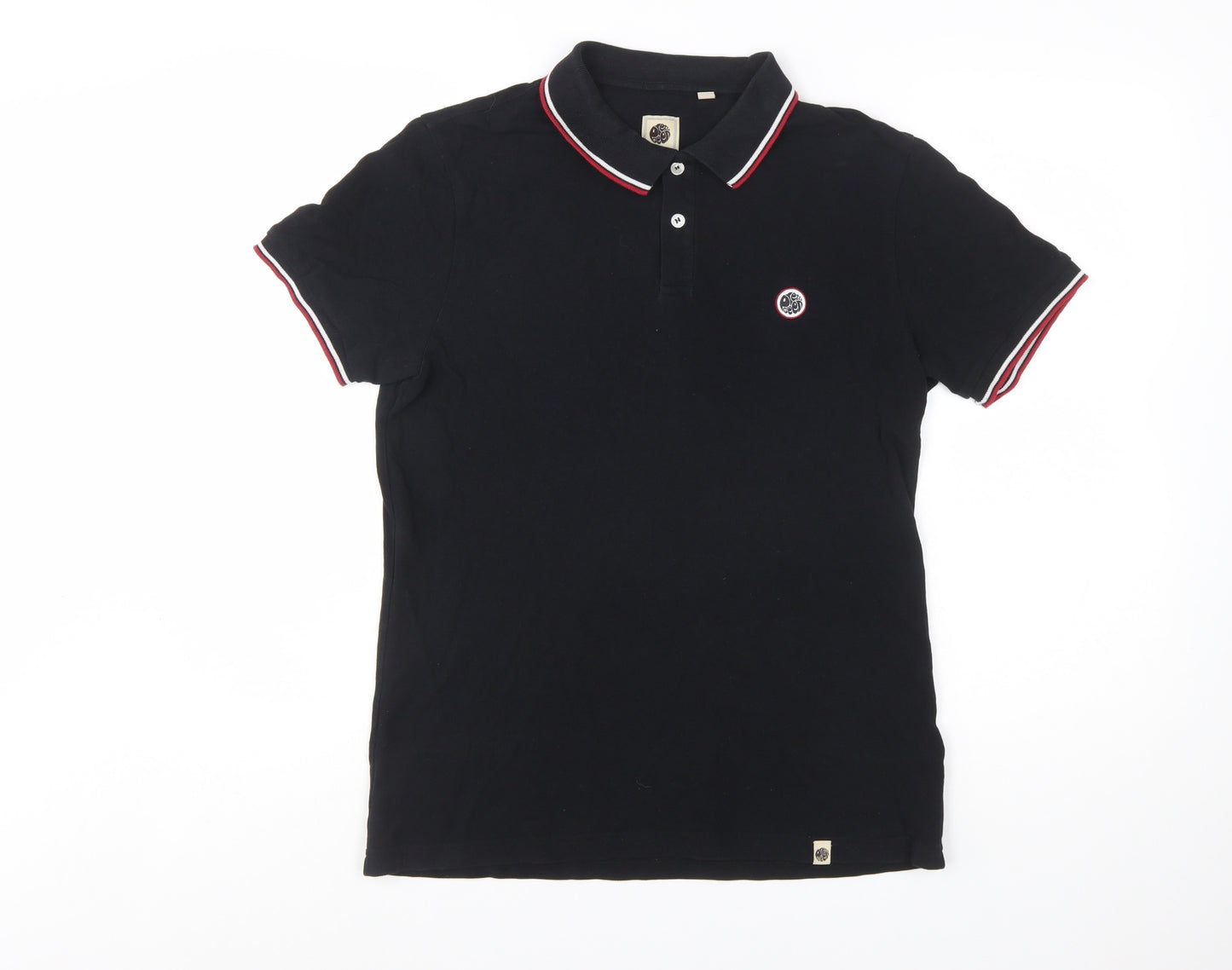 Pretty Green Men's Black Polo Shirt Size M Short Sleeve Cotton