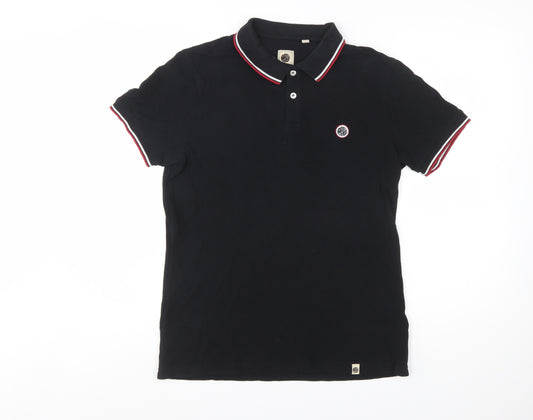 Pretty Green Men's Black Polo Shirt Size M Short Sleeve Cotton