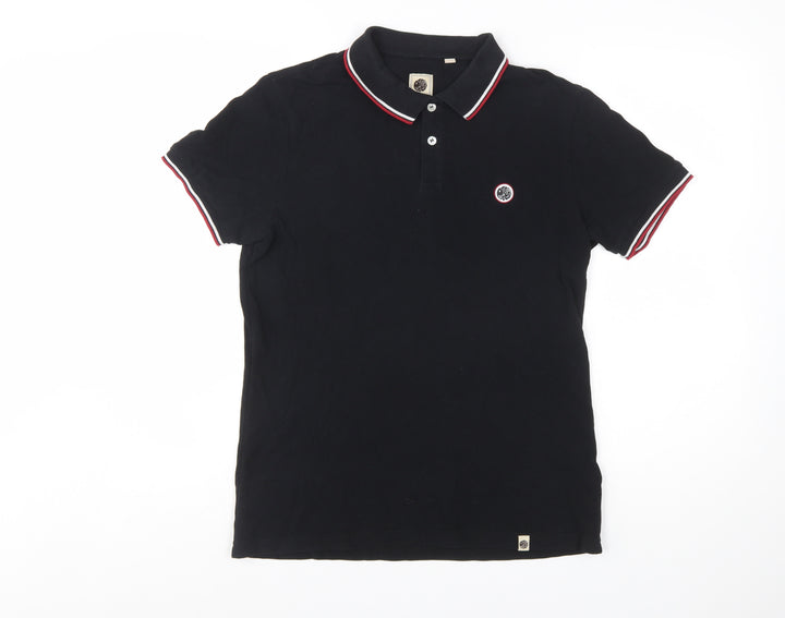 Pretty Green Men's Black Polo Shirt Size M Short Sleeve Cotton