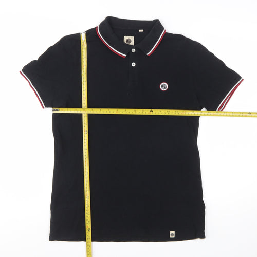 Pretty Green Men's Black Polo Shirt Size M Short Sleeve Cotton