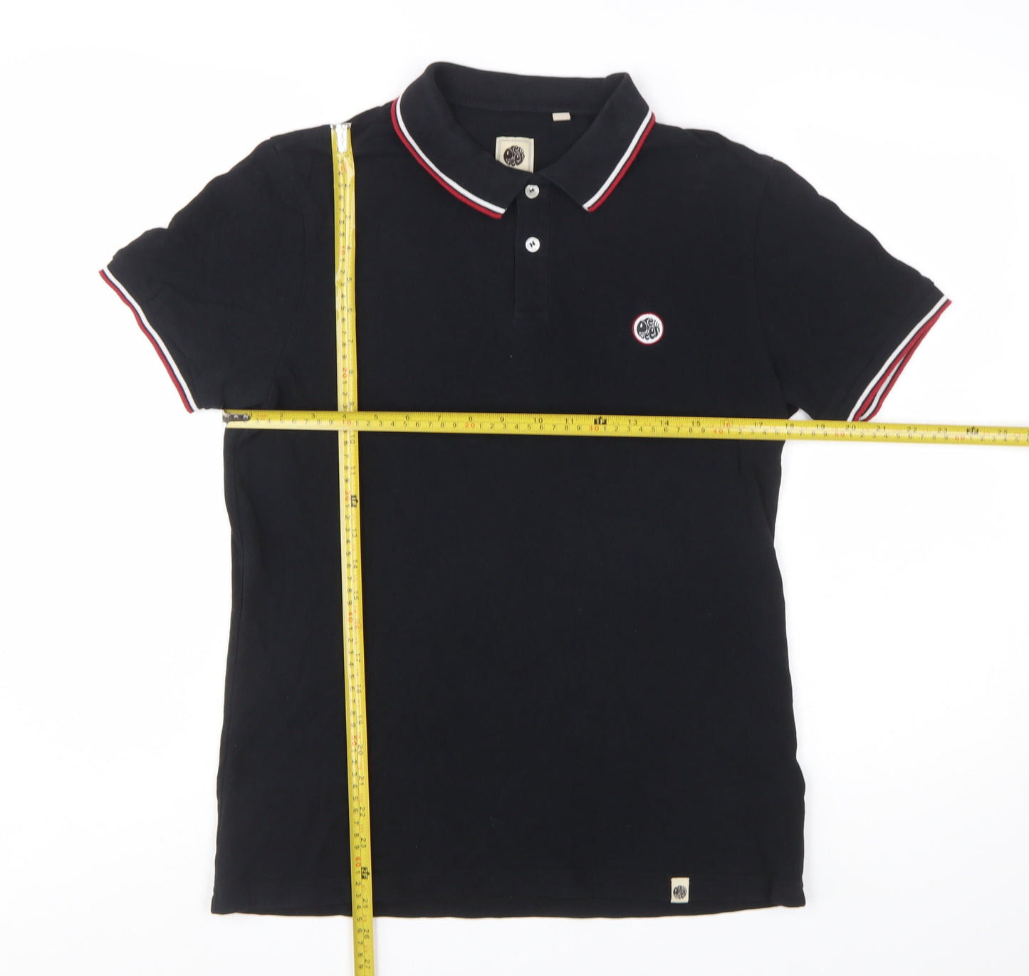 Pretty Green Men's Black Polo Shirt Size M Short Sleeve Cotton