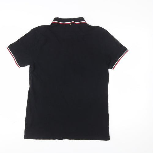 Pretty Green Men's Black Polo Shirt Size M Short Sleeve Cotton