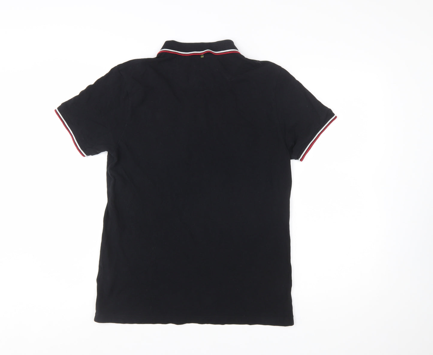 Pretty Green Men's Black Polo Shirt Size M Short Sleeve Cotton