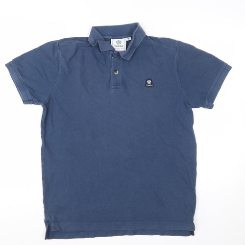 TOG24 Men's Blue Classic Cotton Short Sleeve Polo Shirt Size M