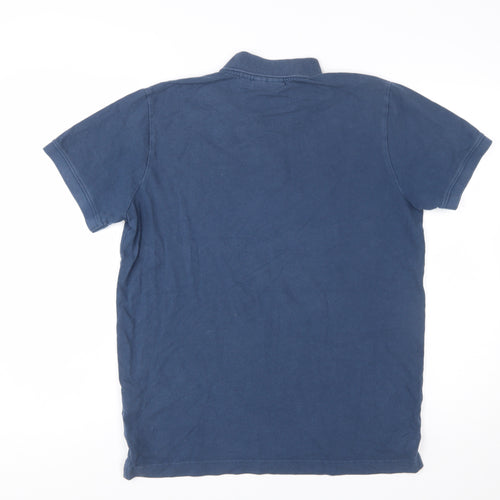 TOG24 Men's Blue Classic Cotton Short Sleeve Polo Shirt Size M