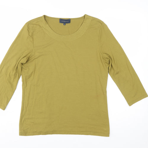 Viyella Women's Green 3/4 Sleeve Stretch Jersey Top Size M