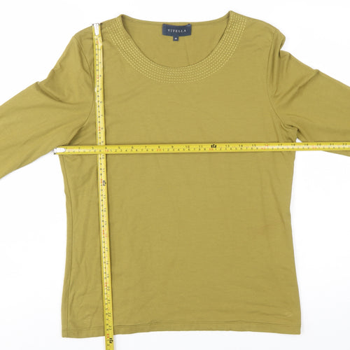 Viyella Women's Green 3/4 Sleeve Stretch Jersey Top Size M