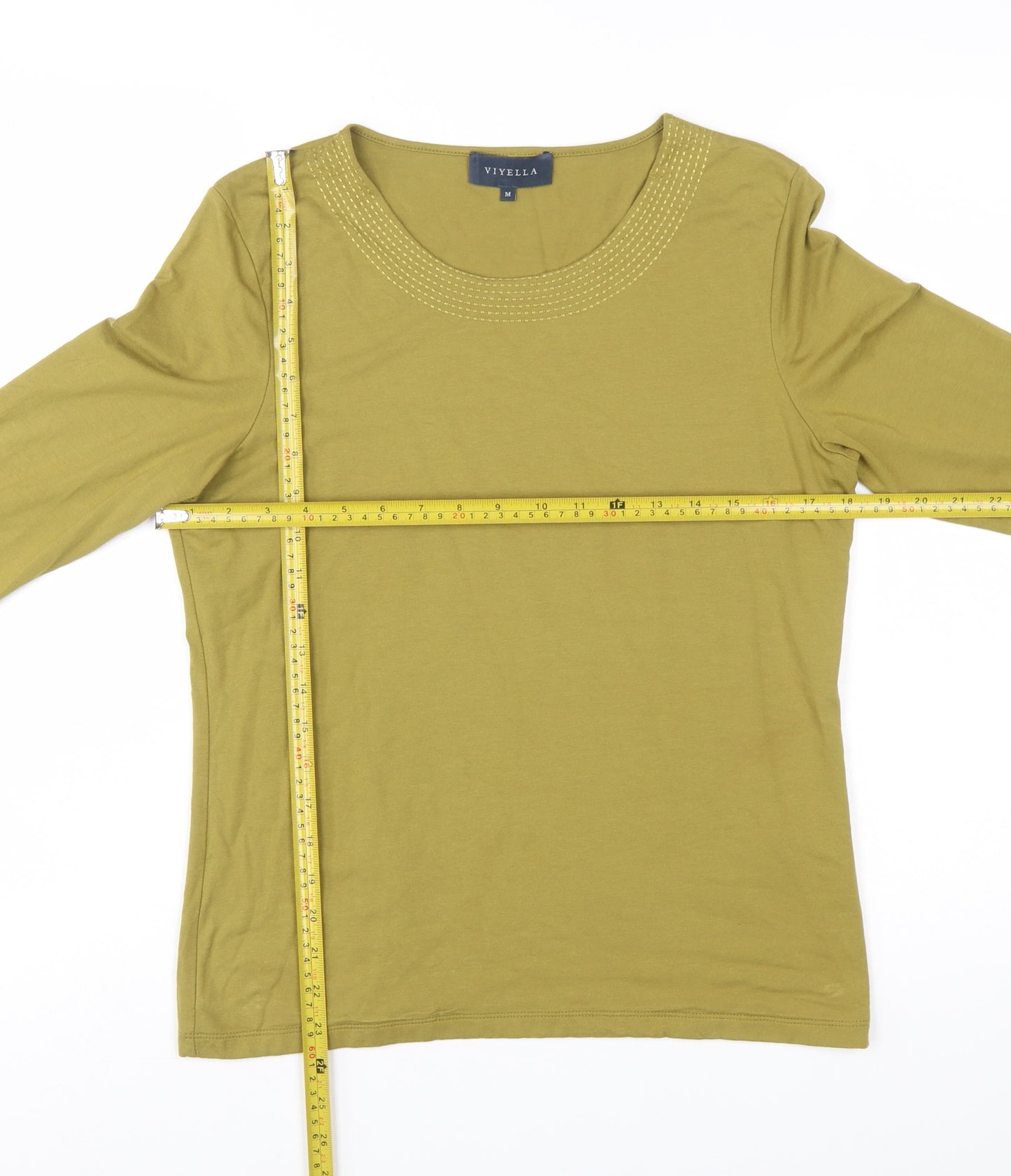 Viyella Women's Green 3/4 Sleeve Stretch Jersey Top Size M