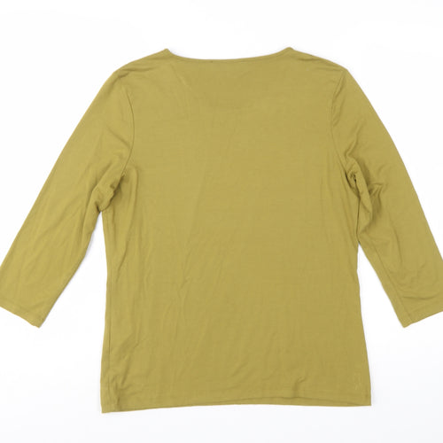 Viyella Women's Green 3/4 Sleeve Stretch Jersey Top Size M